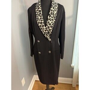 Vintage ︱Lois Snyder ︱Dani Maxi ︱Dbl Breasted ︱Black ︱Size 8︱ Animal Print Blaze